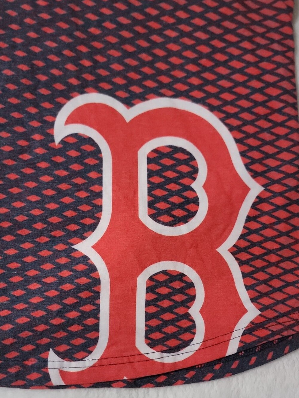 Women's Red Patterned Racerback Tank Top with Graphic 'B' - Picture 2 of 7